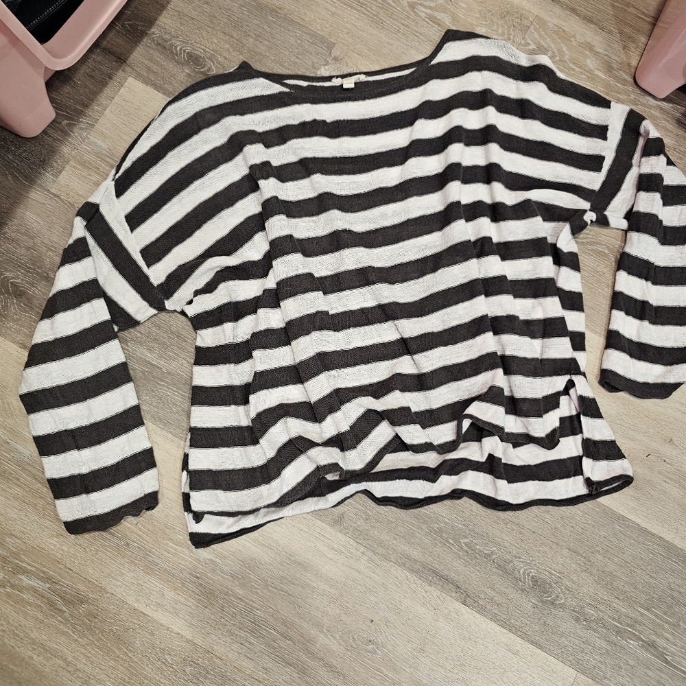 Eileen Fisher Organic Linen Dolman Sleeve Boxy Cozy Prarie CabinCore Top - Picture 11 of 16